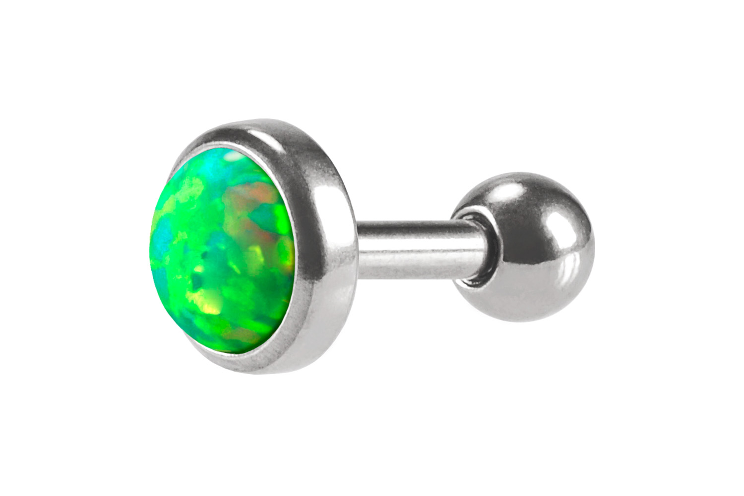 Chirurgenstahl Ohrpiercing SYNTHETISCHER OPAL ++SALE++